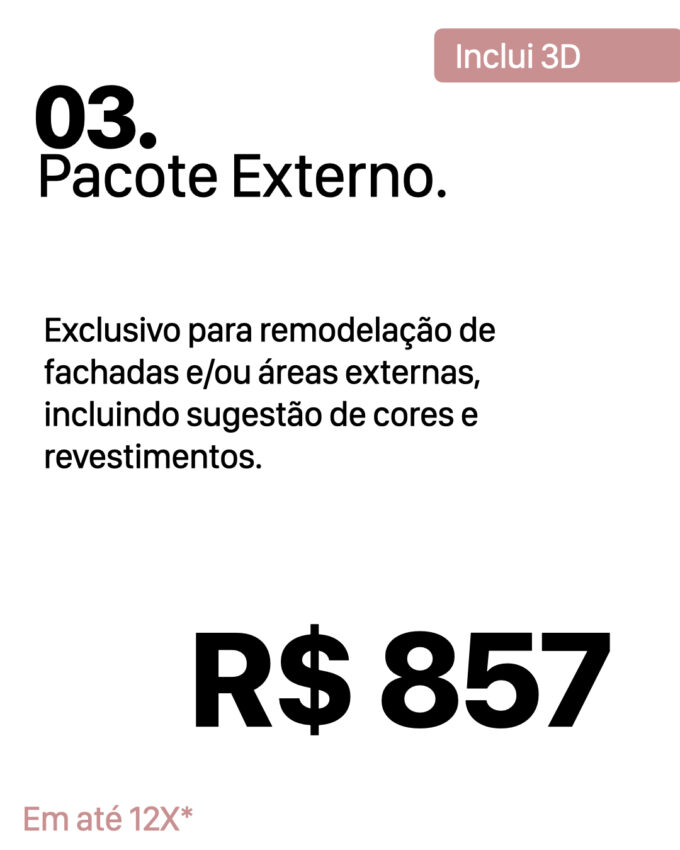 03 PACOTE AMBIENTE EXTERNO/FACHADAS - 100% ONLINE